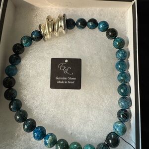 Sterling Silver and Azurite Necklace